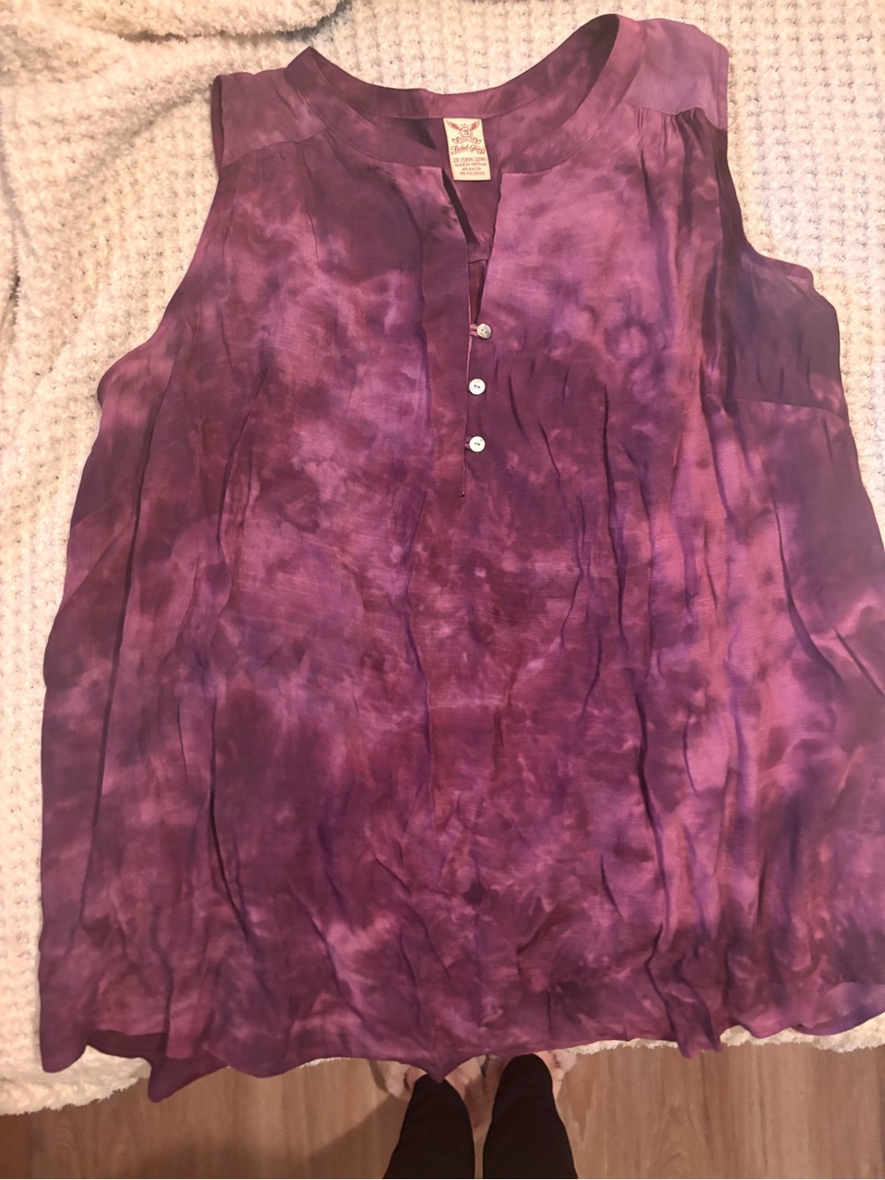 Faded Glory Purple Tie-Dye Sleeveless Blouse
